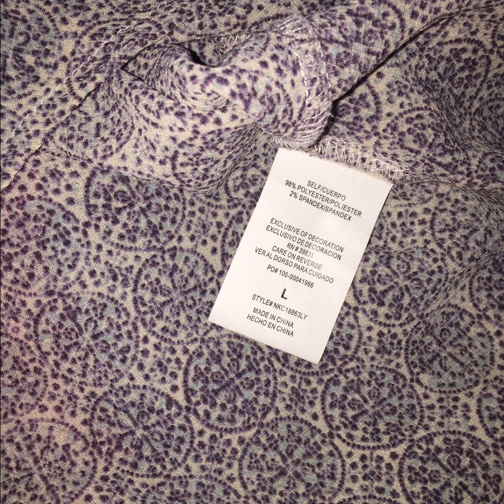 Rewind. Large Open Shoulder Patterned Blouse NWOT - Picture 6 of 6